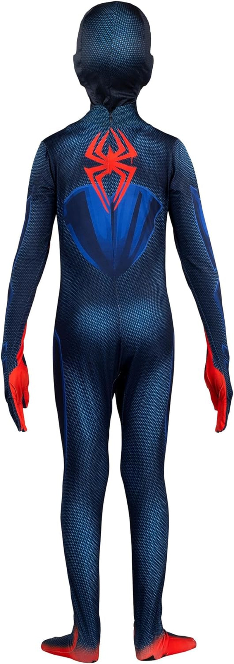 MARVEL Miles Morales Official Youth Deluxe Zentai Suit - Spandex Jumpsuit with Printed Design and Detachable Spandex Mask with Plastic Eyes  Marvel   