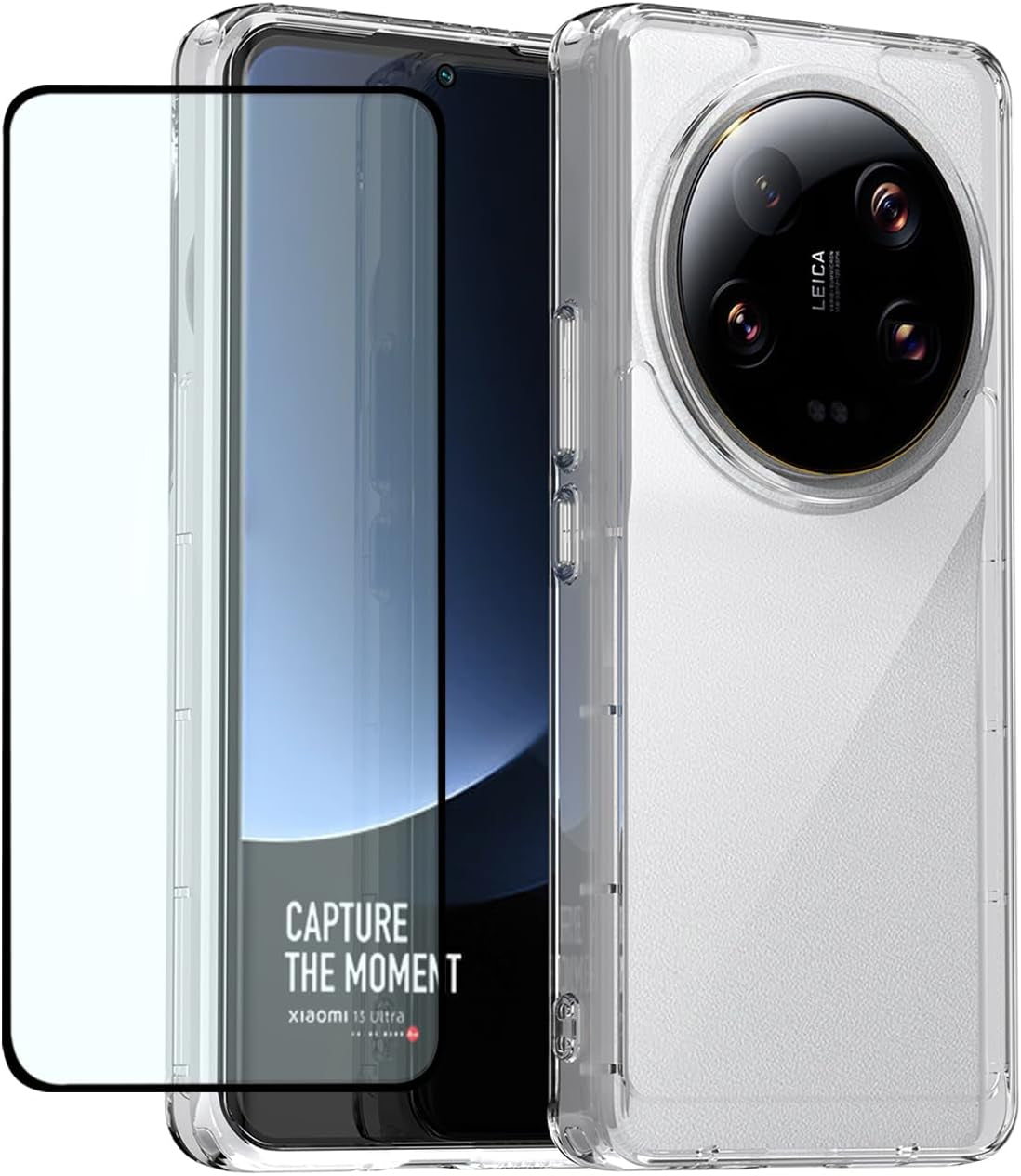 DFTCVBN Phone Case for Xiaomi 13 Ultra Case, Mi 13 Ultra 2304FPN6DC Case with HD Screen Protector, Soft Bumper with Clear Crystal PC Hard Back Shockproof Cover Cases for Xiaomi Mi 13 Ultra 5G Clear  DFTCVBN   