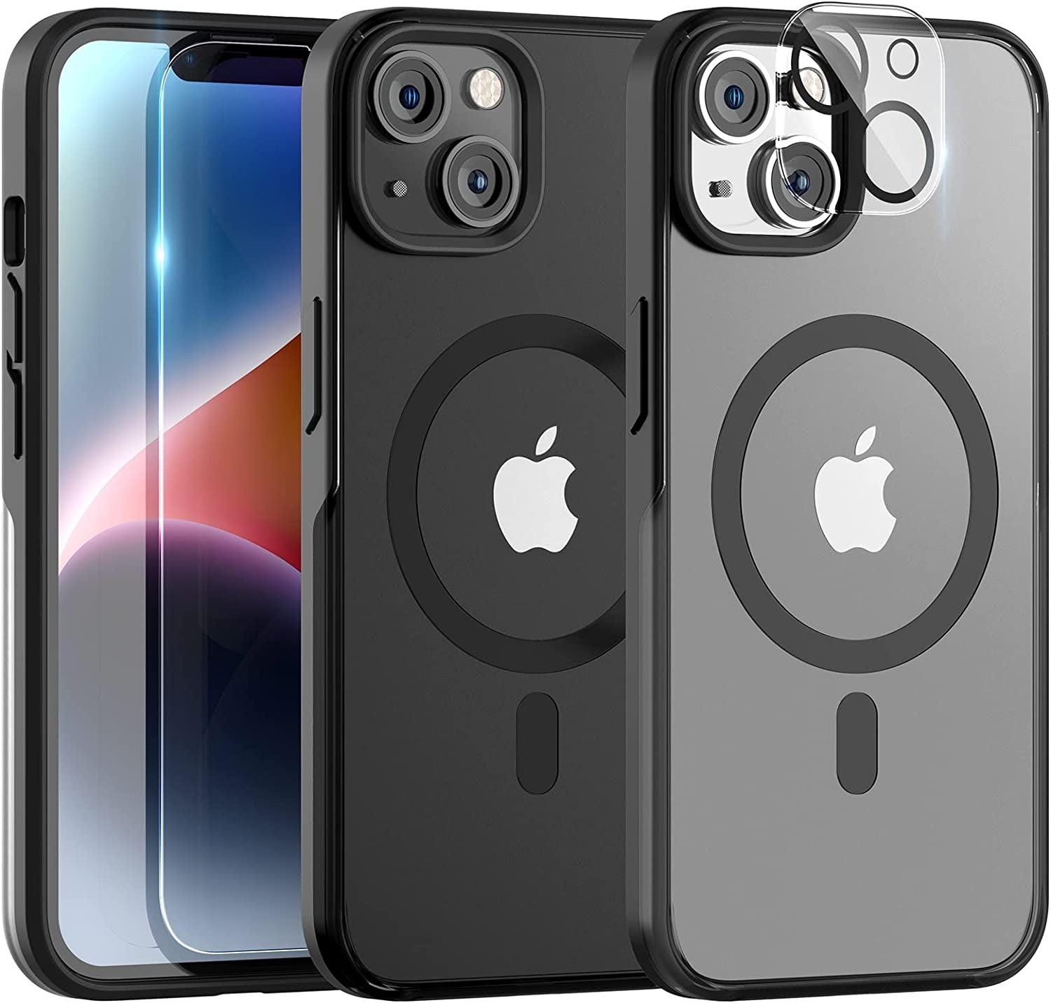 TAURI [5 in 1 Magnetic Case for Iphone 14 Pro [Military Grade Drop Protection] with 2X Screen Protector +2X Camera Lens Protector, Translucent Matte Slim Fit Designed for Magsafe Case-Green  TAURI   