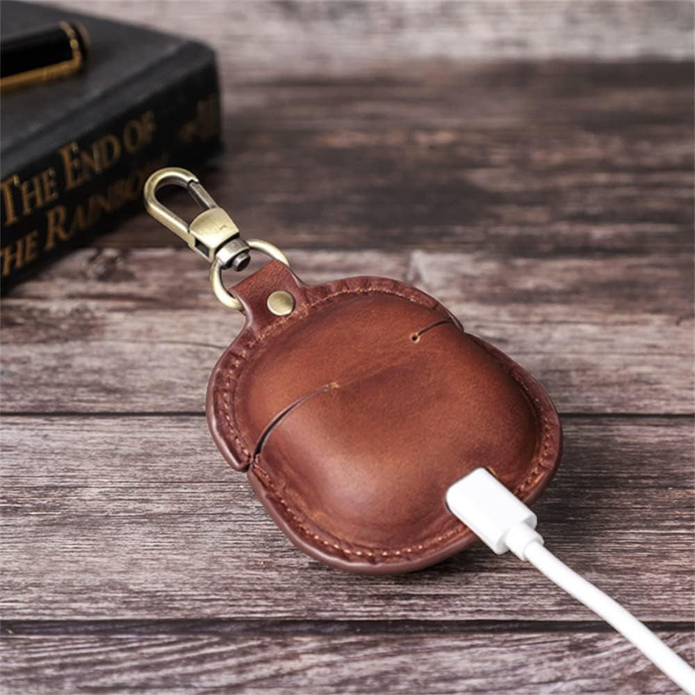 Soft Genuine Leather Case Cover Compatible with Galaxy Buds Pro/Galaxy Buds 2, Samsung Galaxy Buds Live Protective Case with Keychain (Wine Red)  CHUUMEE   