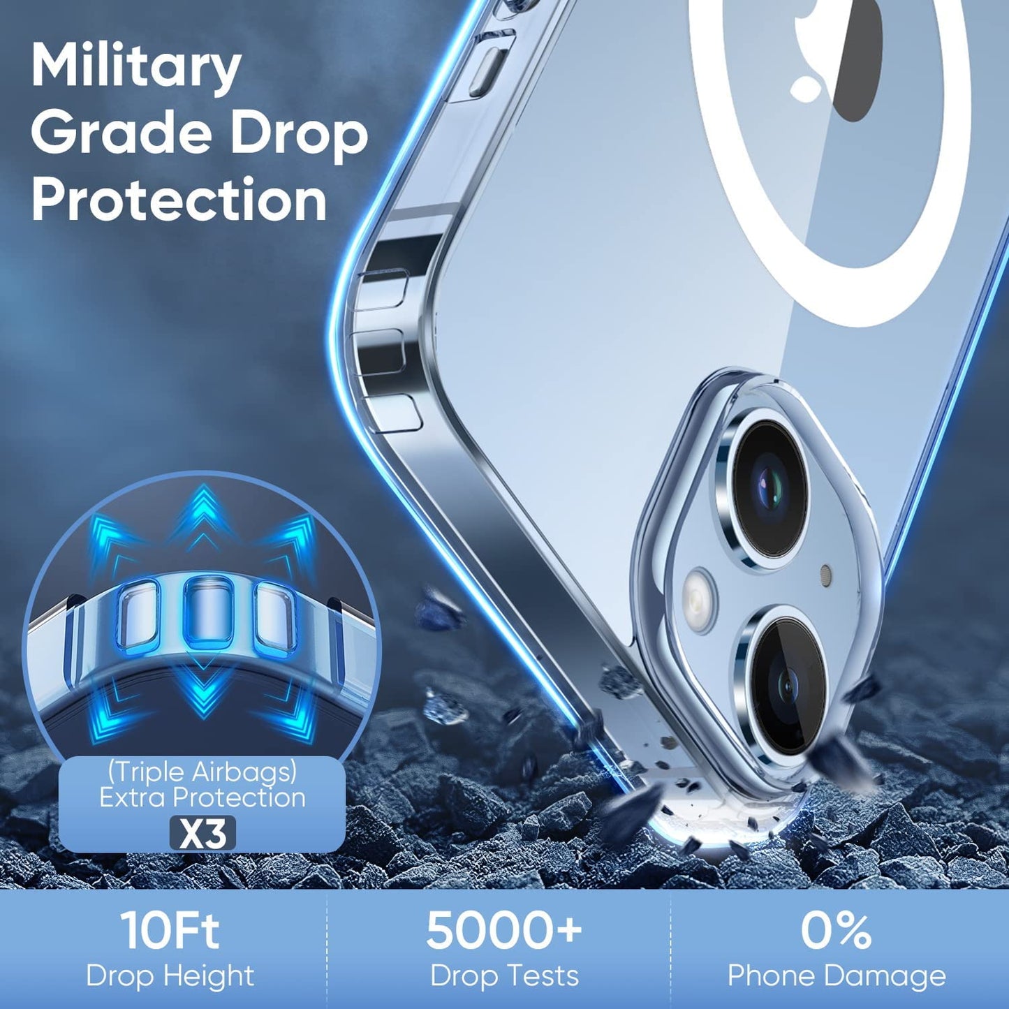 (2023 New) for Iphone 14 Case with Magsafe, [Strong Magnet] [Non-Yellowing] [10FT Military Grade Protection] Magnetic Clear Slim Phone Case Bumper Thin Cover for (Apple Iphone14, Clear Mag Safe)  Gotrays Gavin LLC   