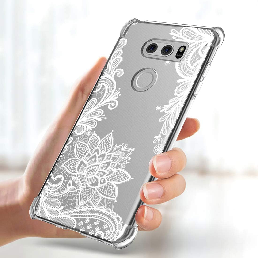 Sidande for LG V30 Case, Shockproof Clear Floral Soft Flexible TPU Slim Phone Case Cover for LG V30, for LG V30S,For LG V30 Plus,For LG V35,For LG V35 Thinq 2017 Release (Mandala)  Sidande   