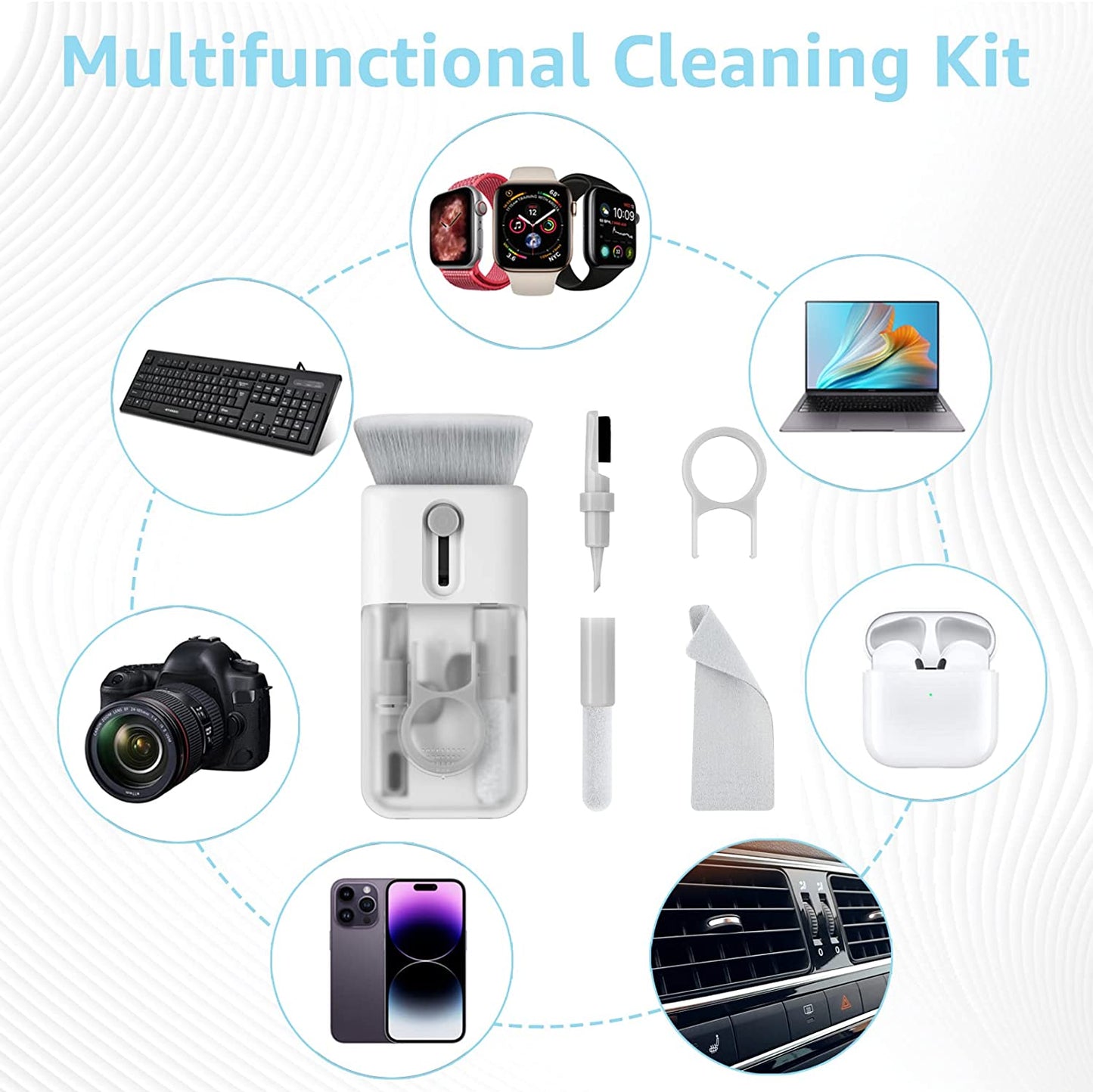 Electronic Cleaner Kit Multifunction Keyboard Cleaner Kit for Laptop Cleaning Kit Macbook Cleaning Kit Multi-Function Electronic Cleaning Kit for Laptop Phone Watch Ipad Camera PC Monitor  sussion   