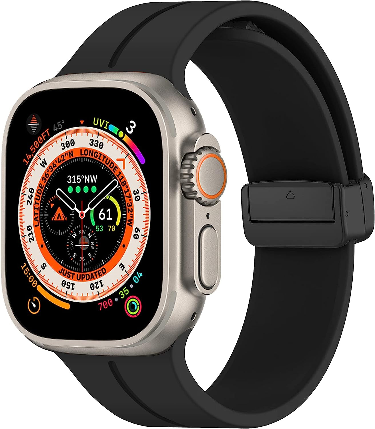 Magnetic for Apple Watch Ultra Band 49Mm 45Mm 44Mm 41Mm 40Mm Iwatch Bands 38Mm 42Mm Men/Women,Soft Sport Silicone Replacement Wristband Correa Strap for Apple Watch Band Series 8/7/6/5/4/3/2/1/SE  DMVEIMAL 02-Black 42mm 44mm 45mm 49mm 