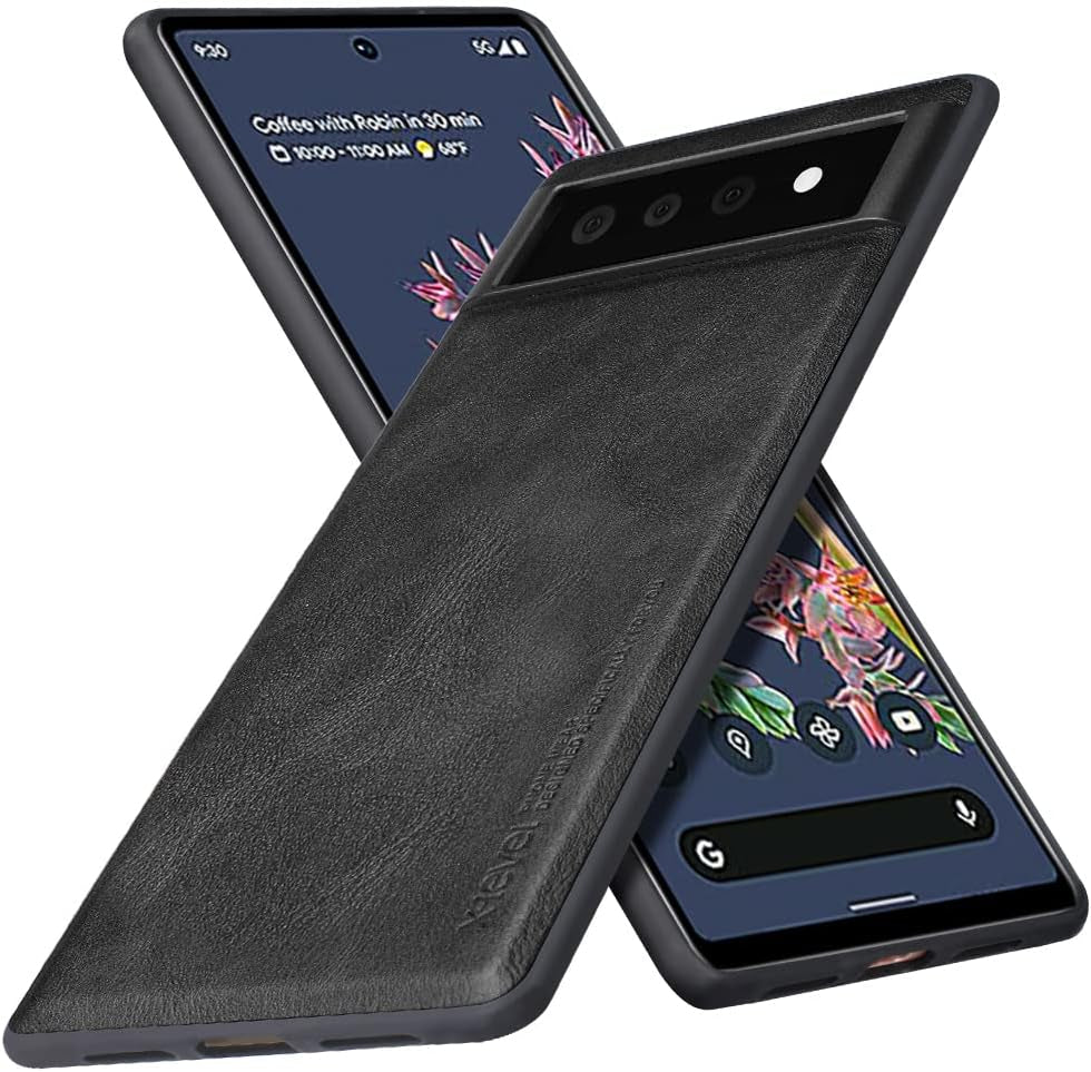 X-Level Google Pixel 6 Case,Anti-Scratch Premium PU Leather Soft TPU Bumper Shockproof Protective Phone Cover Case for Google Pixel 6 (Brown)  Pipilu Black  