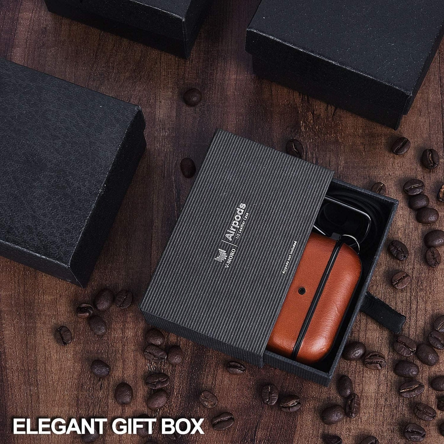 V-Moro Compatible with Airpods Pro Case Leather, Genuine Leather Airpod Pro Case for Airpods Pro [Front LED Visible] Protective Cover Skin Brown Men Women  V-MORO   