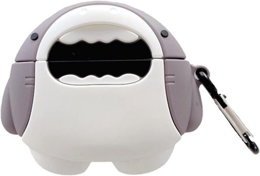 AOLABOKY Cute Shiba Inu/Shark Case for Sony WF-1000XM4 Case Silicone Earphone Protective Case with Hook Gifts Suitable for Family and Friends (White)  AOLABOKY   