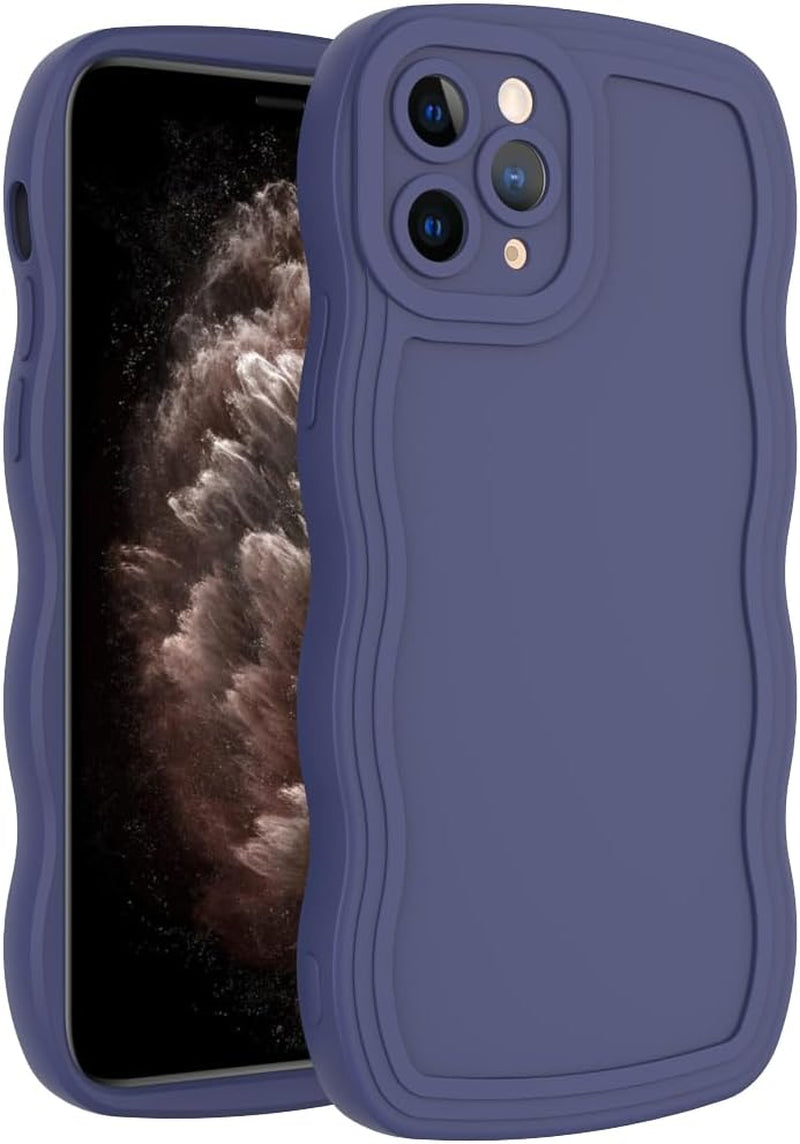 WOGROO Case for Iphone 11 Pro Case,Wave Curly Frame Design,Soft Flexible Tpu,Cute Wavy Solid Color Aesthetic Flashion Phone Case Shockproof Protective Case Cover 5.8" - Mint  WOGROO Purple Iphone 11 Pro 