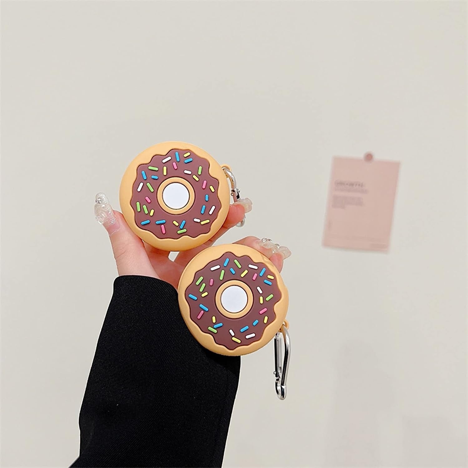 AOLABOKY Compatible with Samsung Galaxy Buds2 Pro/Galaxy Buds Live/Galaxy Buds Pro/Galaxy Buds 2 Charging Box,3D Cute Cartoon Donut Silicone Earphone Case with Hook  AOLABOKY   