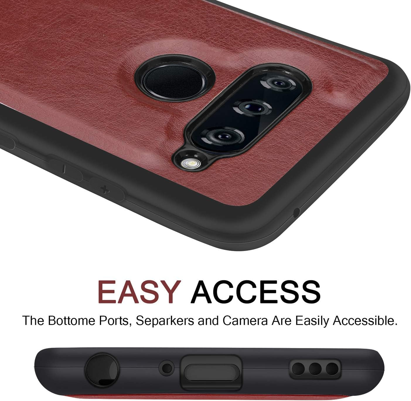 TILL for LG V40 Thinq / V40 Storm Case, LG V40 Thinq / V40 Storm [PU Leather] Flip Wallet Case [Cash & Card Slot Holder] [Kickstand] Detachable Magnetic Folio Protective Case Cover [Brown]  TILL   