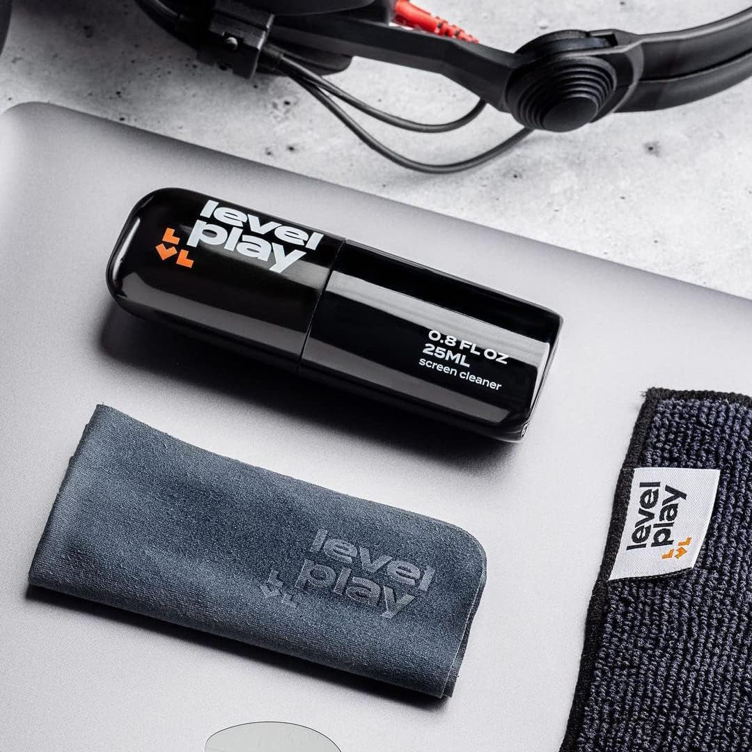 Screen Cleaner Spray (0.8Oz) - Iphone Cleaner, Cleaner Spray for Laptop, Computer, Macbook, Ipad, Tablet, Lens Cleaner, Eyeglass Cleaner Kit | Alcohol-Free | Microfiber Cloth Wipes  Levelplay   