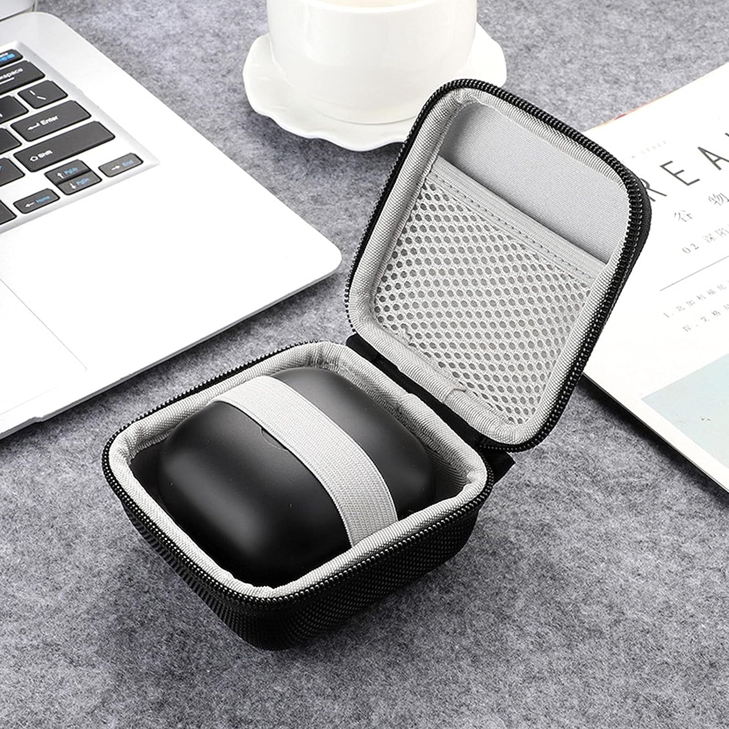 Schicj133Mm Fast Charging Cord Charger - Shockproof Hard EVA Wireless Earphone Storage Pouch Case Compatible with Powerbeats Pro/3 - Black  schicj133mm   