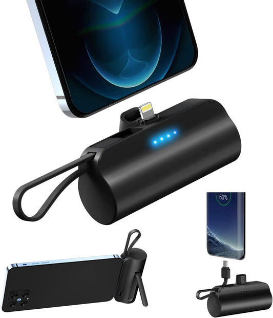 Abnoys Power-Bank-Portable-Charger - 8000Mah Ultra Compact Portable Phone Charger 5V3A Output Battery Pack Built-In Type-C Cable and Cell Phone Holder Compatible with Iphone and Samsung, Etc. (Black)  Dongguan Junboshi Electronic Technology Co.,Ltd   