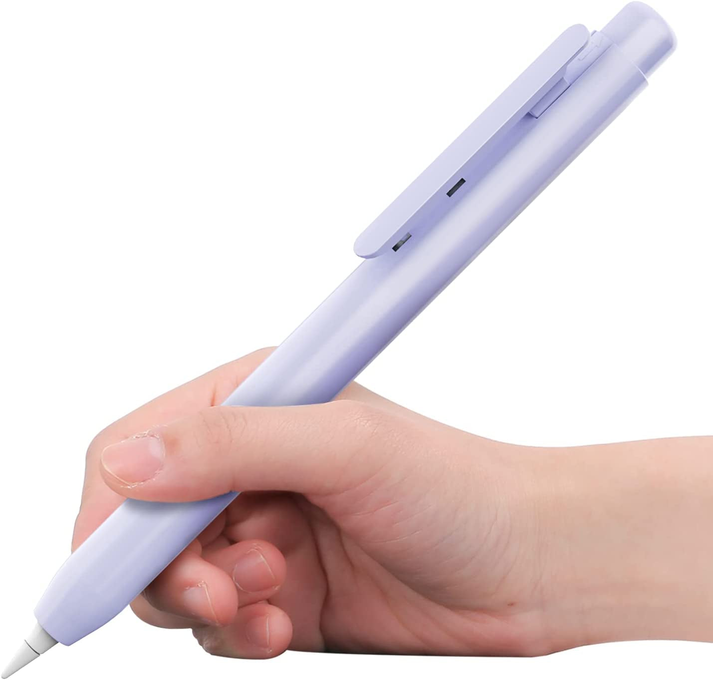 Timovo Holder Case Fit Apple Pencil 1St Generation, Retractable Tip Cap Protective Pencil Sleeve Cover with Sturdy Clip for Apple Pencil 1St Gen - White  TiMOVO Taro Purple  