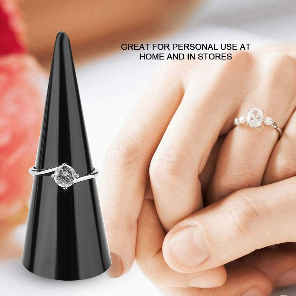 Finger Ring Jewelry Display, 5Pcs Single Finger Display Ring Holder Showcase Stand Jewelry Rings Organizer(Black)  Semme   