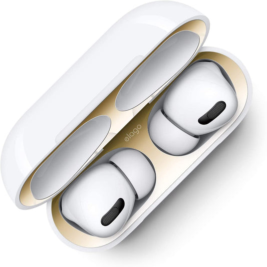 Elago Dust Guard Compatible with Airpods Pro, Airpods Pro 2Nd Generation - Dust-Proof Film, Ultra Slim, Luxurious Looking, Protect from Iron/Metal Shavings (2 Sets, Gold) [US Patent Registered]  elago   
