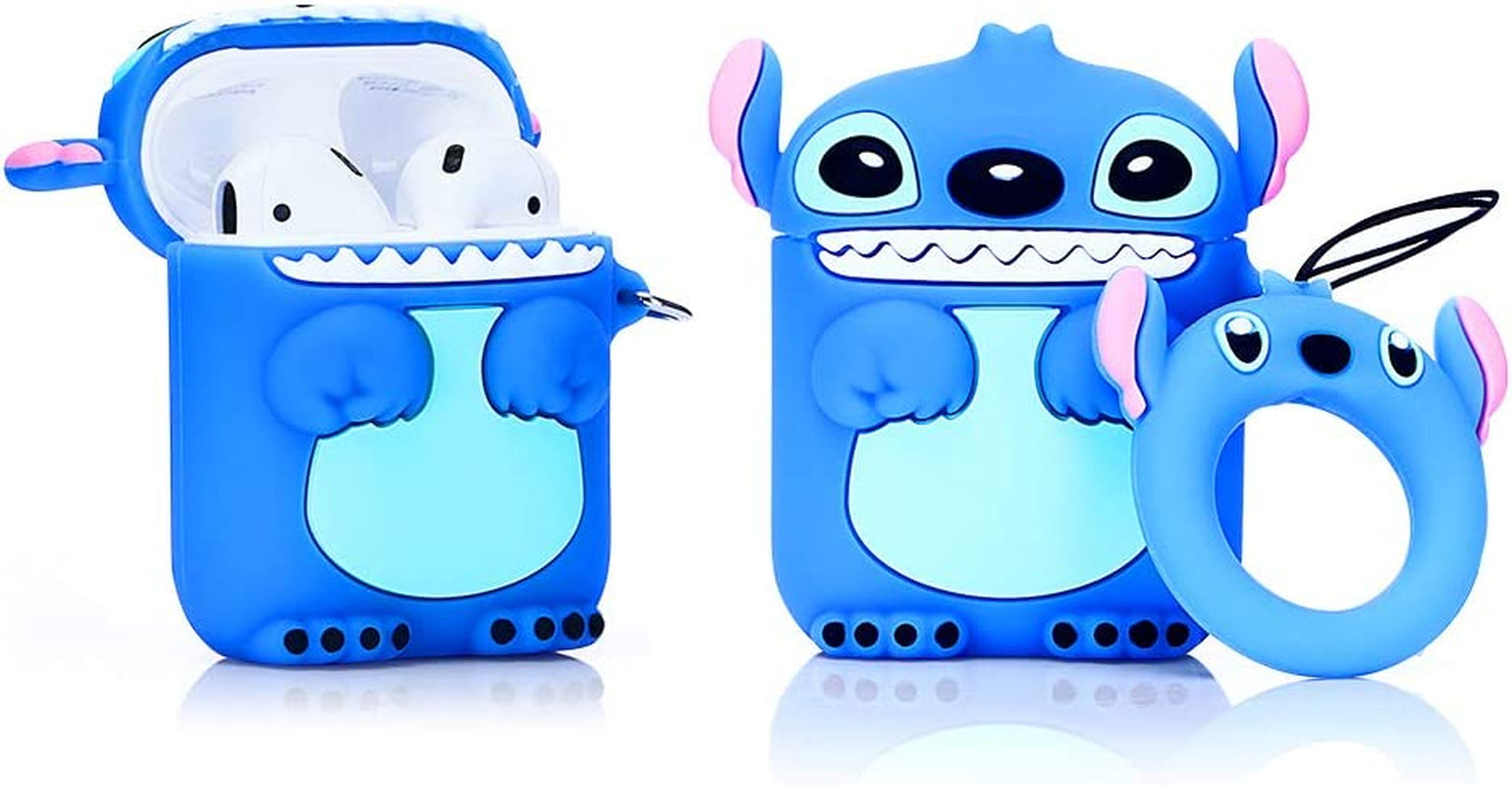 ZAHIUS Silicone Case Funny Cover Compatible for Apple Airpods 1&2[3D Cartoon Pattern][Designed for Kids Girl and Boys](Winnie)  ZAHIUS Direct Blue  