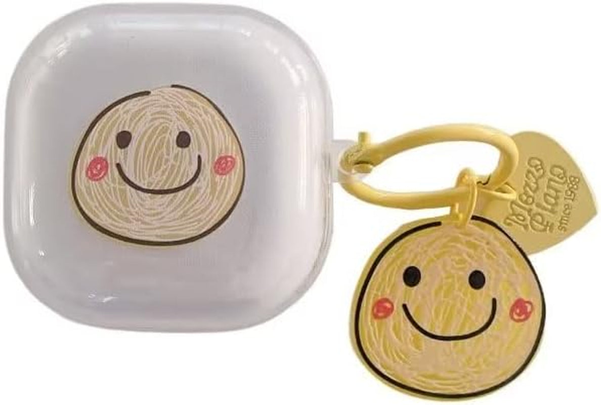 Case for Samsung Galaxy Buds Pro Case/Galaxy Buds 2 Case/Galaxy Buds Live Case, Shockproof Protective Samsung Earbuds Case Cover with Keychain for Women Girls (Cartoon Kawaii)  Angelcityus Smiley  