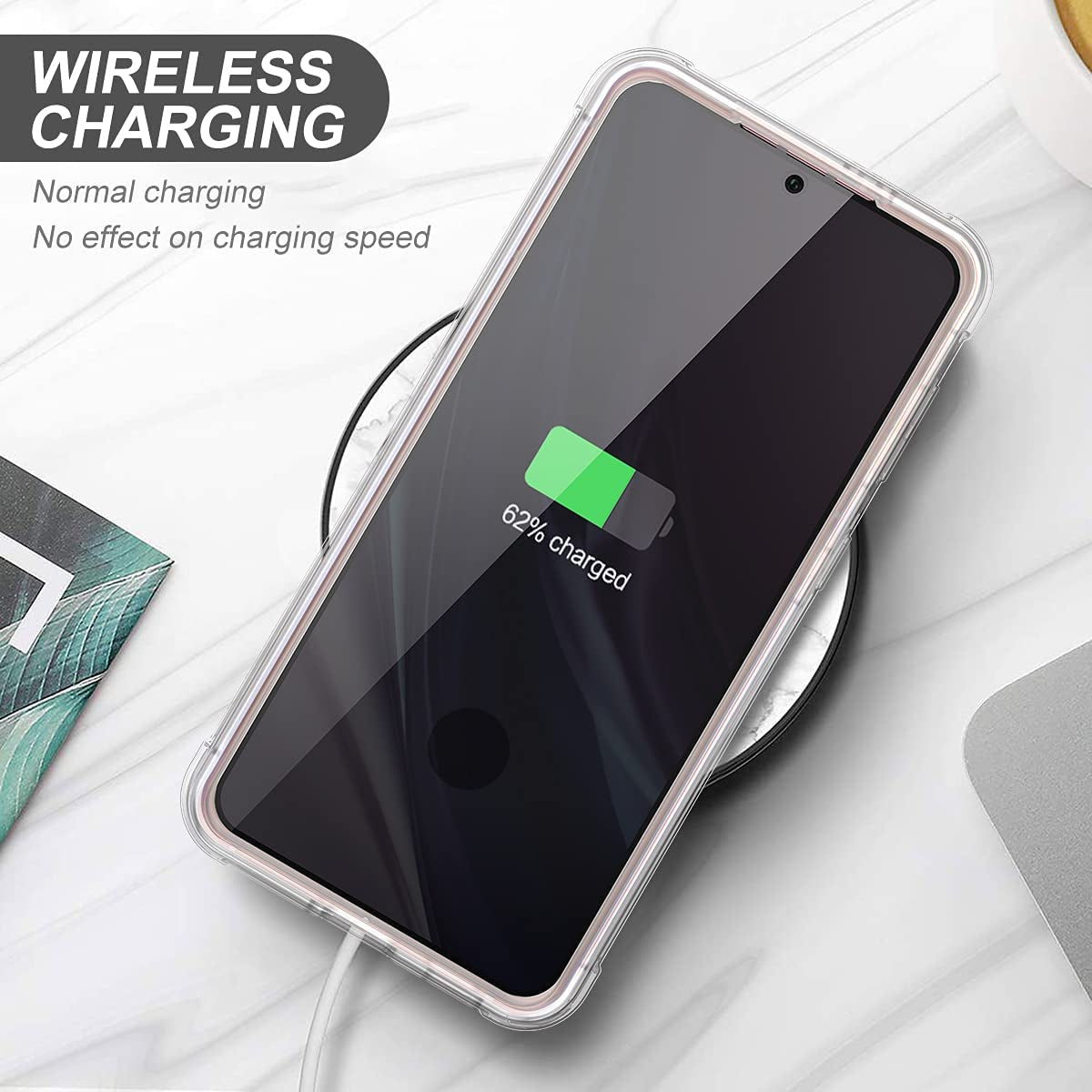 SURITCH for Samsung Galaxy S21 Clear Case 6.2" (Only), [Built-In Screen Protector] Full Body Protective Hard Shell+Soft TPU Phone Case for Samsung S21 -(Full Clear)  SURITCH   