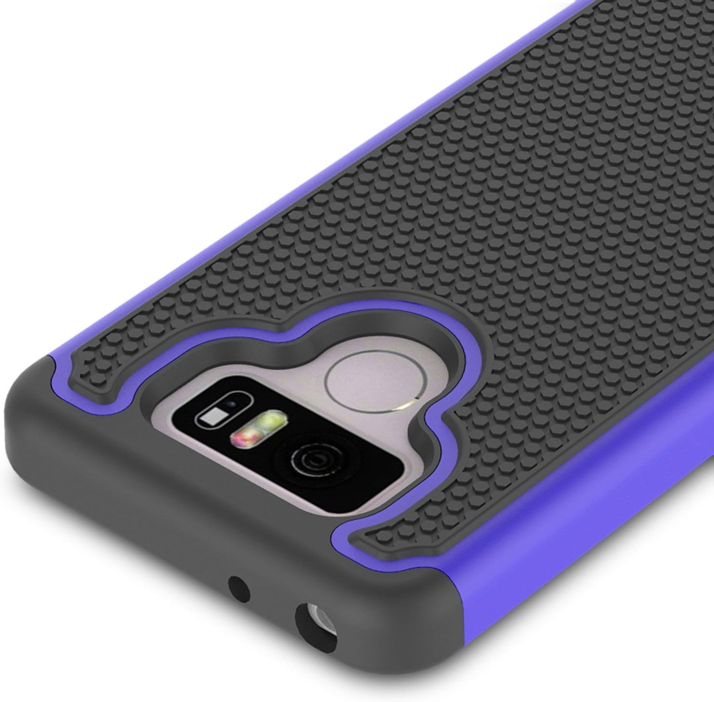 Coveron Heavy Duty Hybrid Hexaguard Series for LG G6 / G6 plus Case, Blue on Black  CoverON   