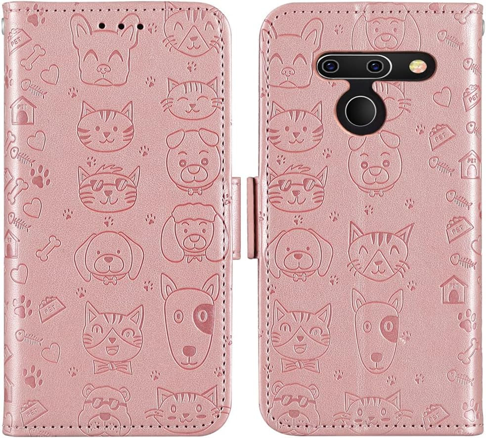 FDCWTSH Compatible with LG G8 Thinq Wallet Case Wrist Strap Lanyard Leather Flip Card Holder Stand Cell Accessories Folio Phone Cover for LGG8 Thin Q G 8 LG8 G8Thinq Lgg8Thinq 8G Women M Rose Gold  FDCWTSH   