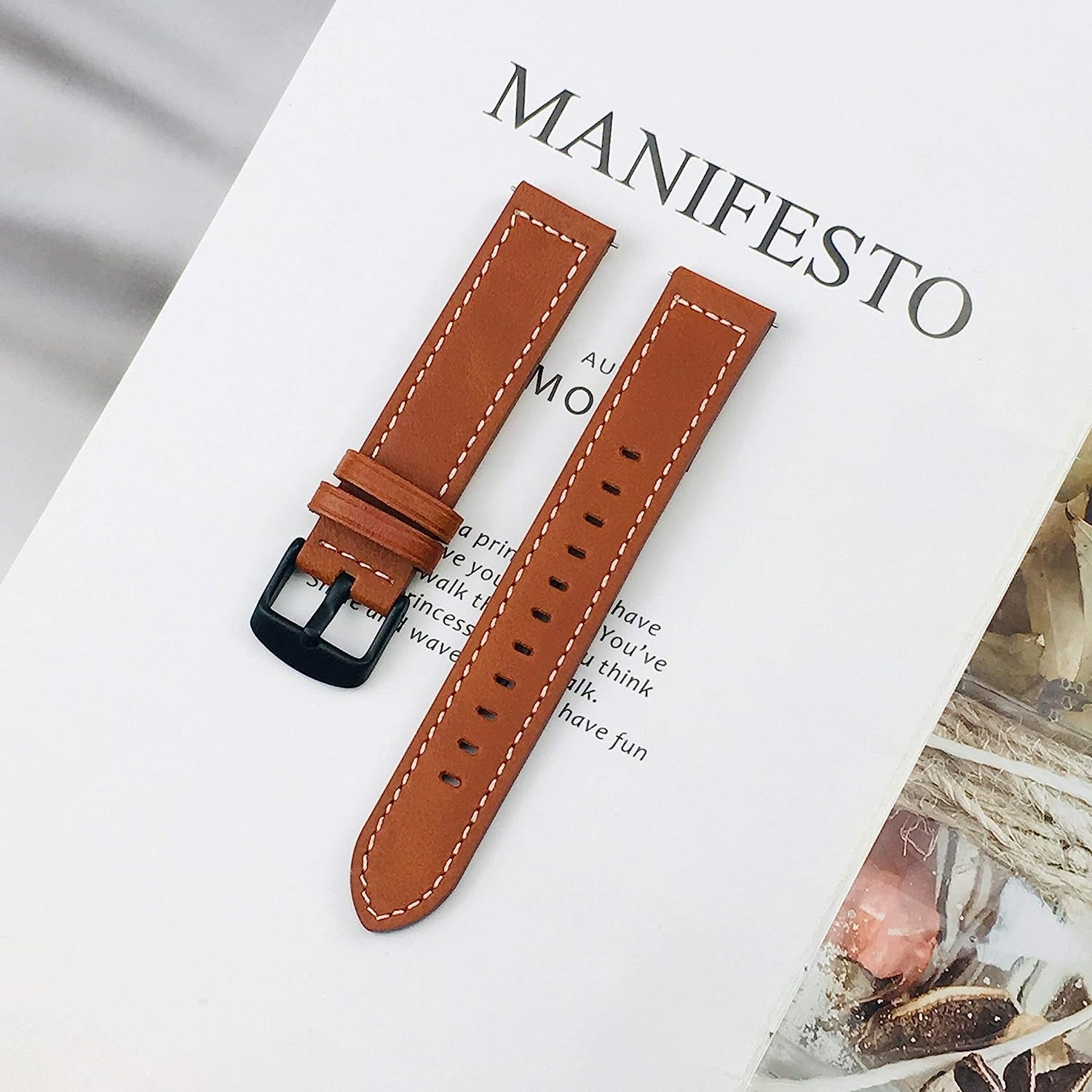 YEEJOK Vivoactive 4S 40Mm Bands Leather, 18Mm Venu 2S Bands for Men Women, Quick Released Leather Watch Strap with Metal Buckle Compatible for Garmin Vivomove 3S 39Mm Smart Watch  Yeejok   