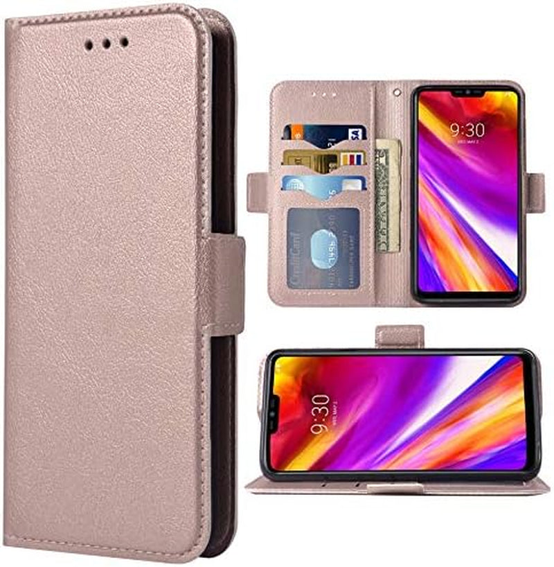 Phone Case for LG G7 Thinq Folio Flip Wallet Case,Pu Leather Credit Card Holder Slots Full Body Protection Kickstand Hard Hybrid Protective Phone Cover for LGG7 G 7 plus Thin Q G7+ Lgg7Thinq Black  WWAAYSSXA Rose Gold  
