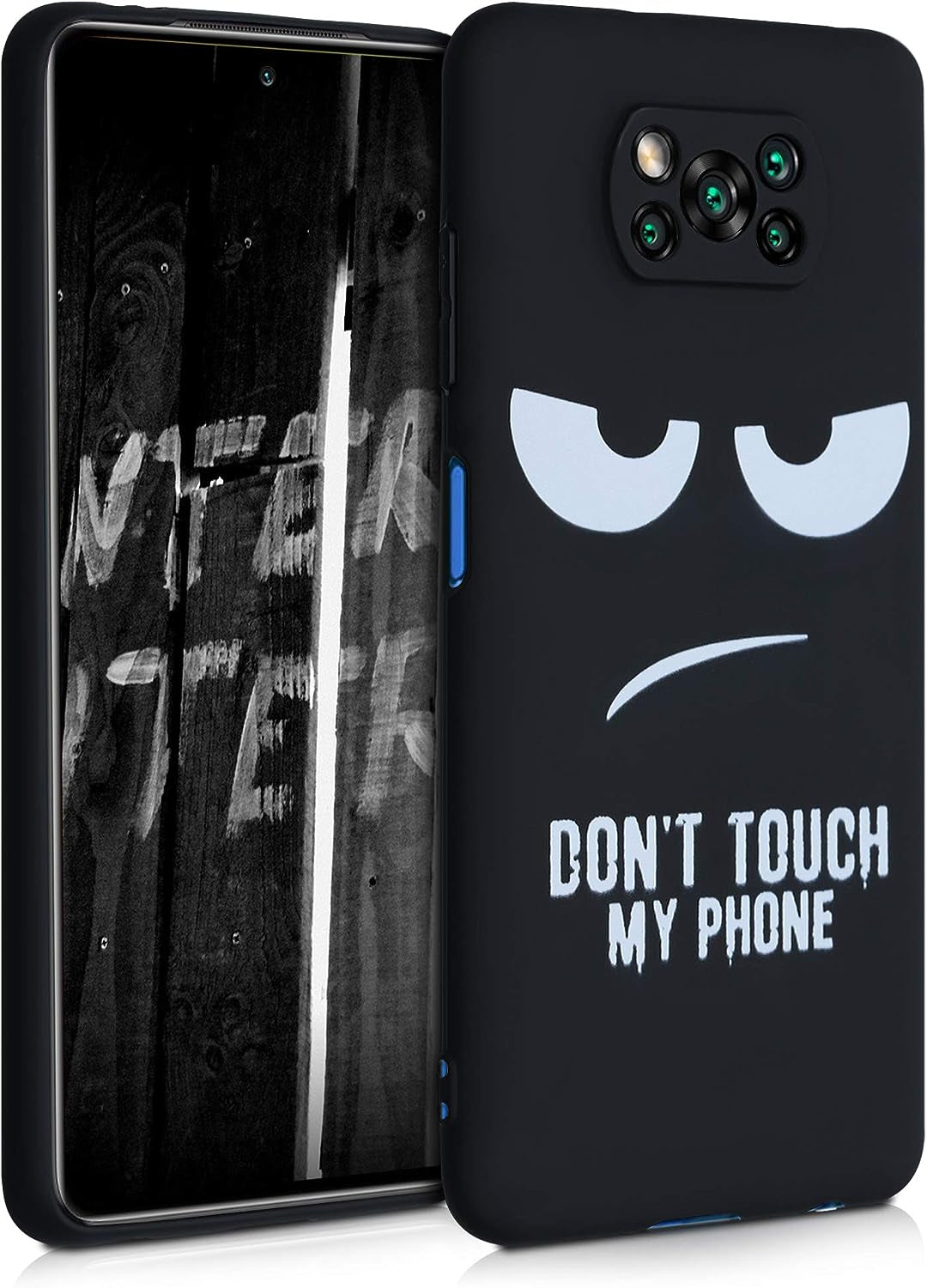 Kwmobile TPU Silicone Case Compatible with Xiaomi Poco X3 Nfc/Poco X3 Pro - Case Soft Cover - Don'T Touch My Phone White/Black  KW-Commerce   