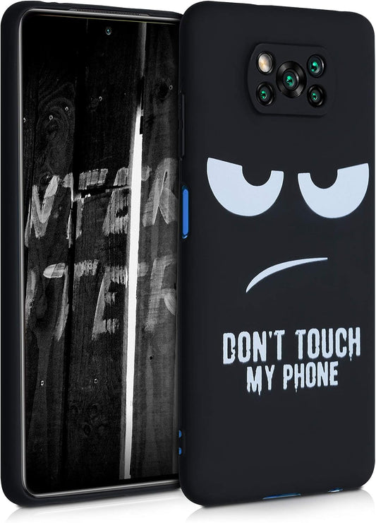 Kwmobile TPU Silicone Case Compatible with Xiaomi Poco X3 Nfc/Poco X3 Pro - Case Soft Cover - Don'T Touch My Phone White/Black  KW-Commerce   