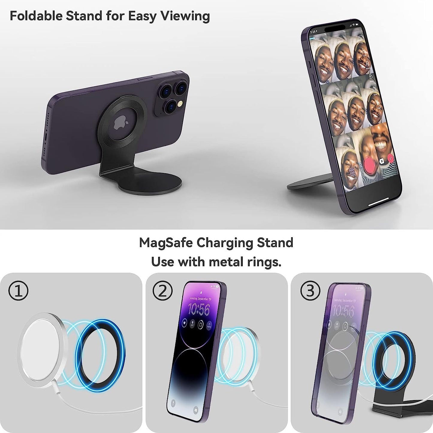 Cloudvalley for Magnetic Laptop Phone Holder, Slim Adjustable Cell Phone Stand, Slim Protable Laptop Side Mount Clip, Computer Monitor Expansion Bracket, Modular Work from Home Kit - Black  CloudValley   