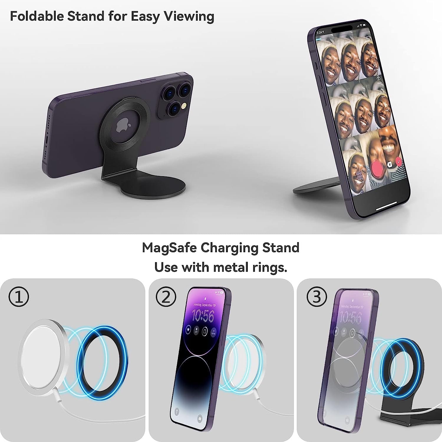 Cloudvalley for Magnetic Laptop Phone Holder, Slim Adjustable Cell Phone Stand, Slim Protable Laptop Side Mount Clip, Computer Monitor Expansion Bracket, Modular Work from Home Kit - Black  CloudValley   