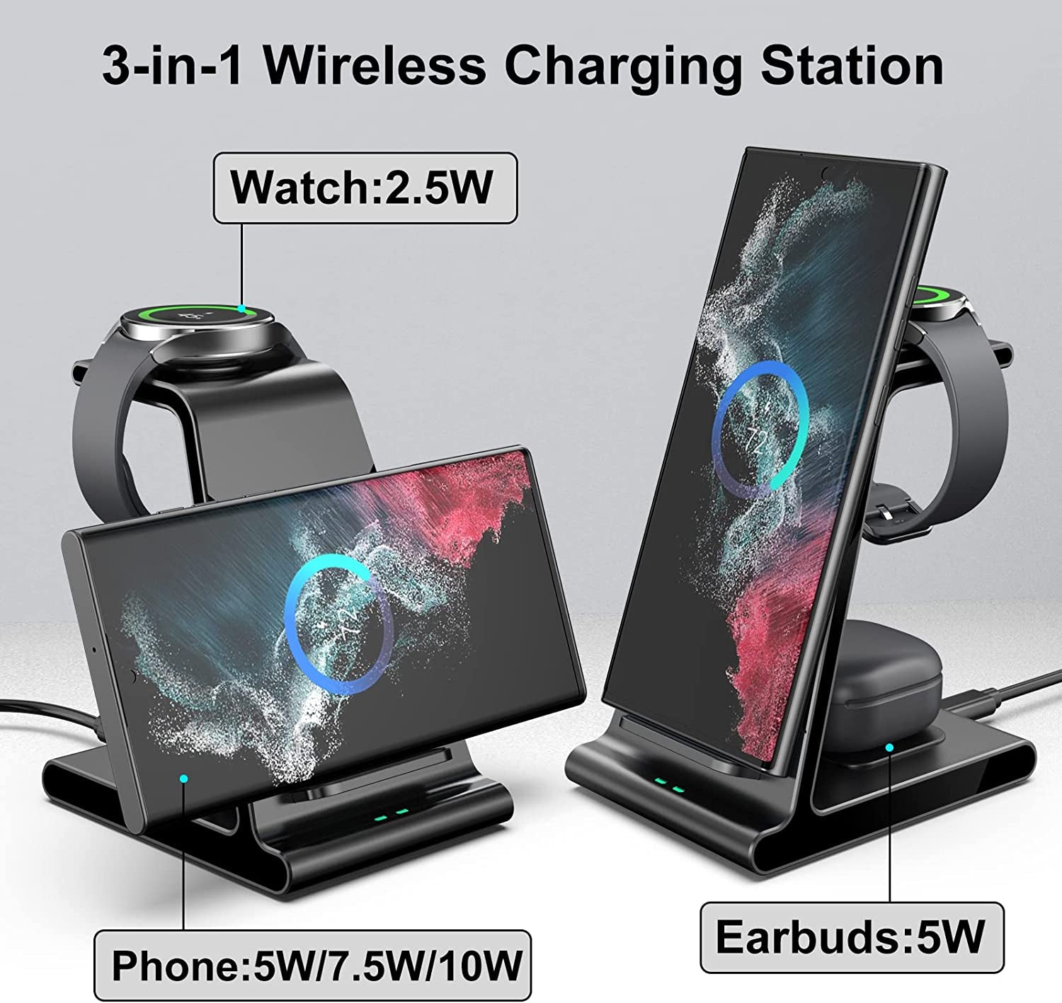 Wireless Charger for Samsung, Charging Station 3 in 1 Compatible with Samsung Galaxy S23 Ultra/S23+/S23/S22 Ultra/S22+/S22/Note 20/Z Fold 4/Z Flip 4, for Galaxy Watch 5 Pro/5/4, Galaxy Buds 2 Pro/Pro  Shenzhen Xuanfeng Innovations Technology Co., Ltd.   