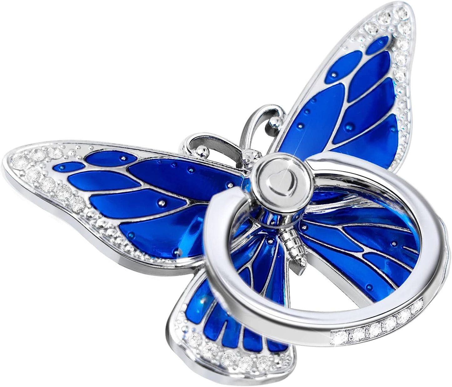 Butterfly Cell Phone Ring Grip Holder Stand, 360°Rotation Metal Finger Kickstand, Compatible with Iphone, Samsung Galaxy, and Smartphone, Sapphire Blue  Doflyesky   