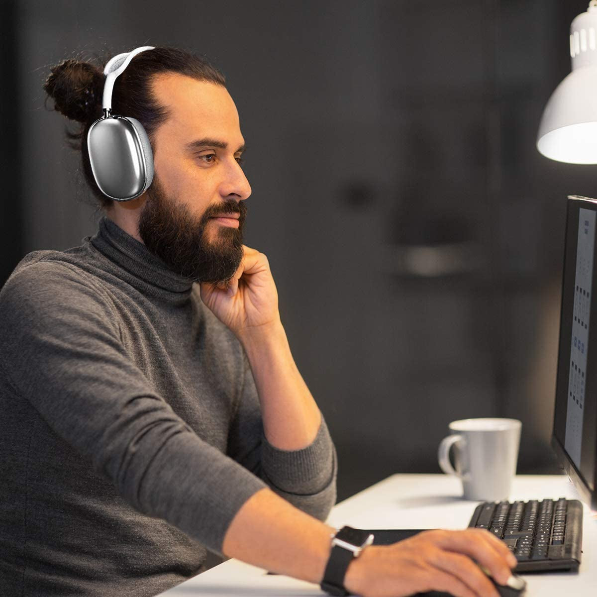 Valkit Compatible with Airpods Max Case Cover, Clear Soft TPU Protective Headphones Cover Headset Shockproof Full Case for Airpods Max -Transparent  VKT   