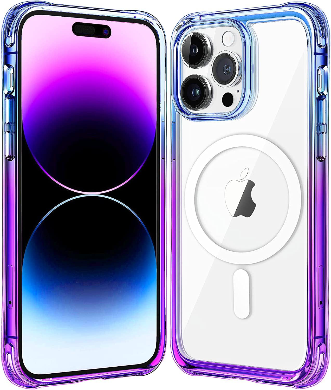 Mkeke Magnetic Designed for Iphone 14 Pro Case with Magsafe [Military Grade Drop Protection] [Not Yellowing] Shockproof Phone Case for Apple Iphone 14 Pro 2022 Black to Clear  Shenzhen Make Technology Company Limited Gradient Purple Blue  