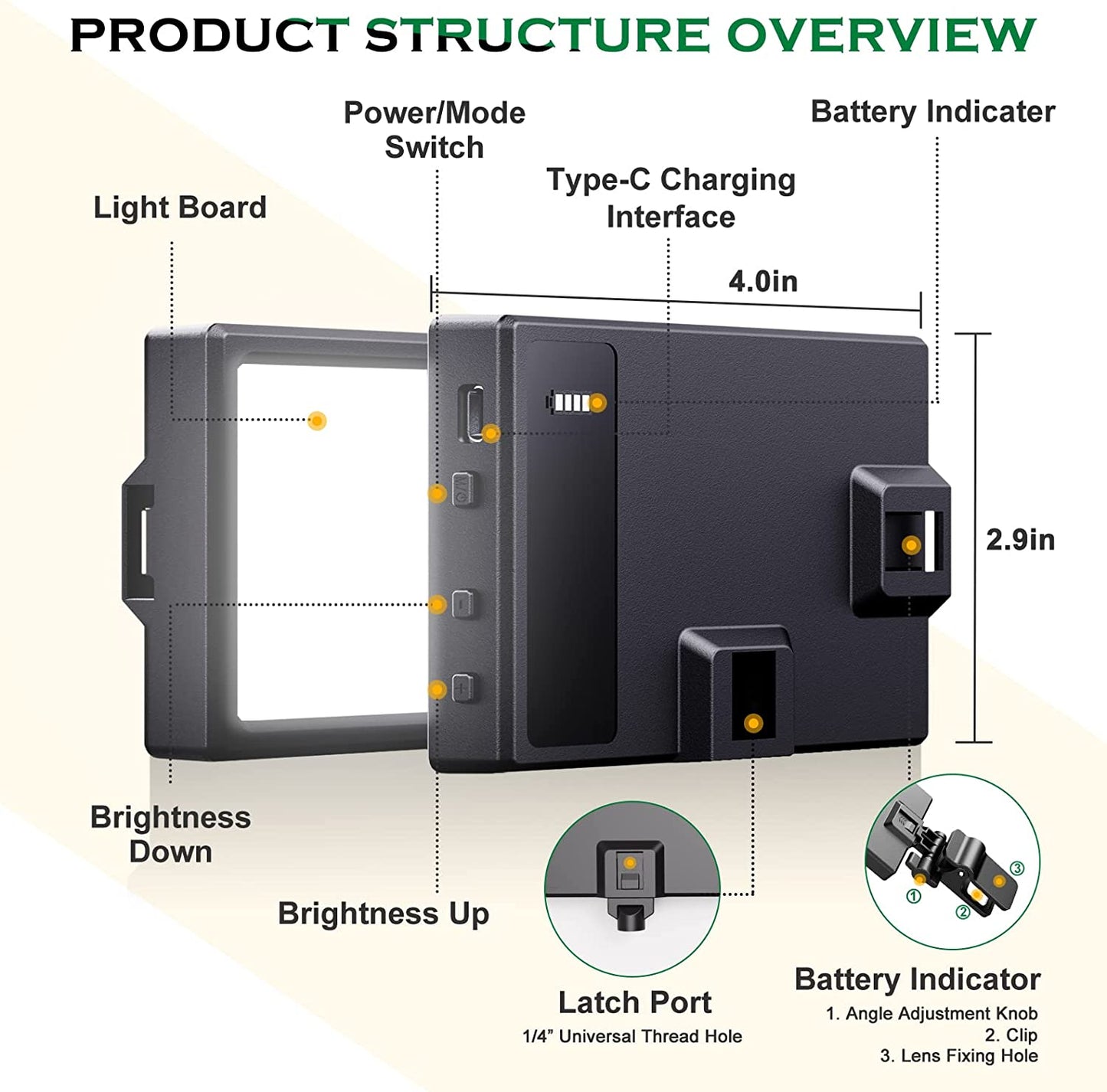 Aureday Rechargeable Selfie Light, Clip-On LED Ring Light for Phone, Laptop, Tablet and Computer, Portable Phone Light for Selfie/Video Conference/Zoom Call/Photography/Makeup/Picture  Aureday   