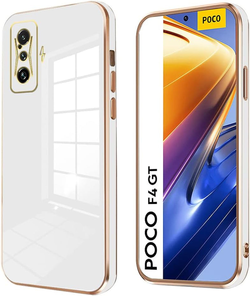 Wousunly Compatible with Xiaomi Poco F4 GT Case Silicone Pink, Plating Xiaomi Poco F4 GT Phone Case Shockproof Thin and Soft Cover (Pink)  Wousunly White  