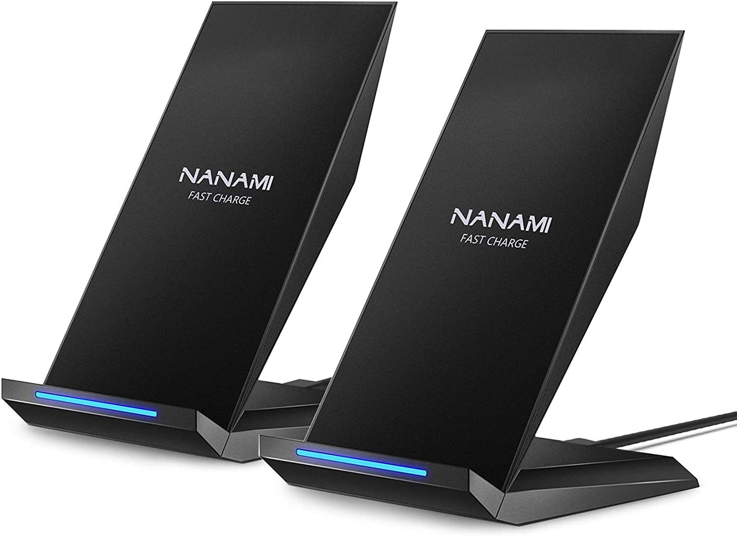 Fast Wireless Charger, [2 Pack] NANAMI Qi Certified Wireless Charging Stand Compatible Iphone 14/13/12/SE 2020/11 Pro/Xs Max/Xr/8, Samsung Galaxy S23/S22/S21/S20/S10/S9/Note 20/10 and Qi-Enabled Phone  NANAMI   