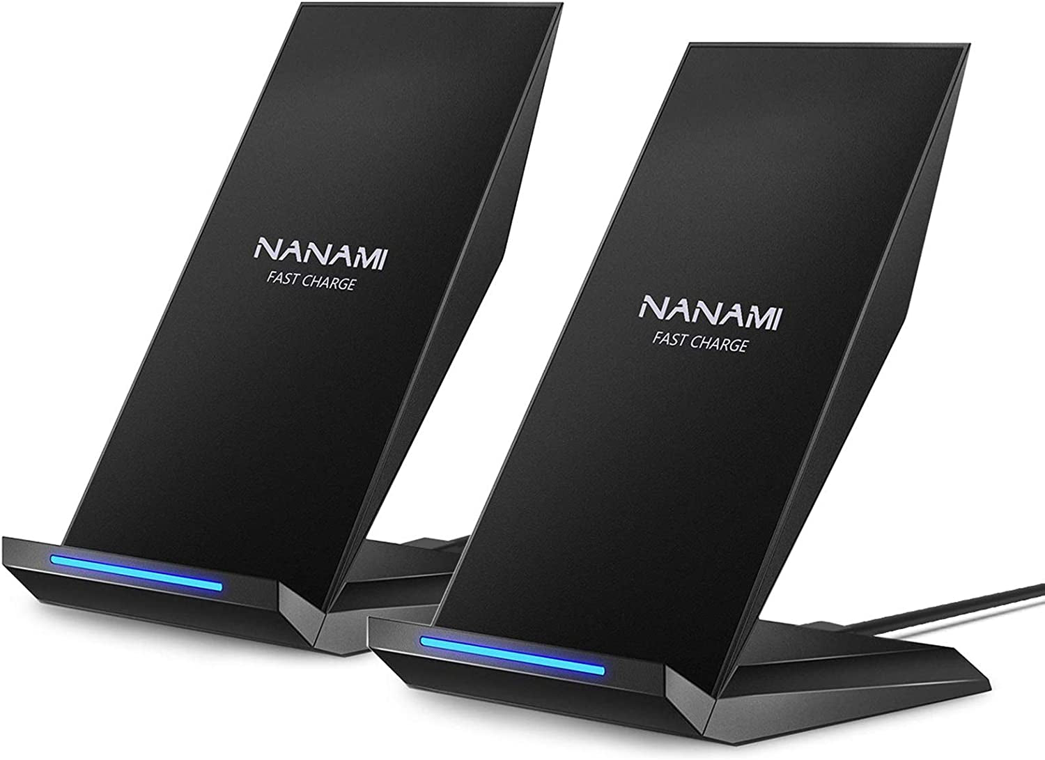 Fast Wireless Charger, [2 Pack] NANAMI Qi Certified Wireless Charging Stand Compatible Iphone 14/13/12/SE 2020/11 Pro/Xs Max/Xr/8, Samsung Galaxy S23/S22/S21/S20/S10/S9/Note 20/10 and Qi-Enabled Phone  NANAMI   