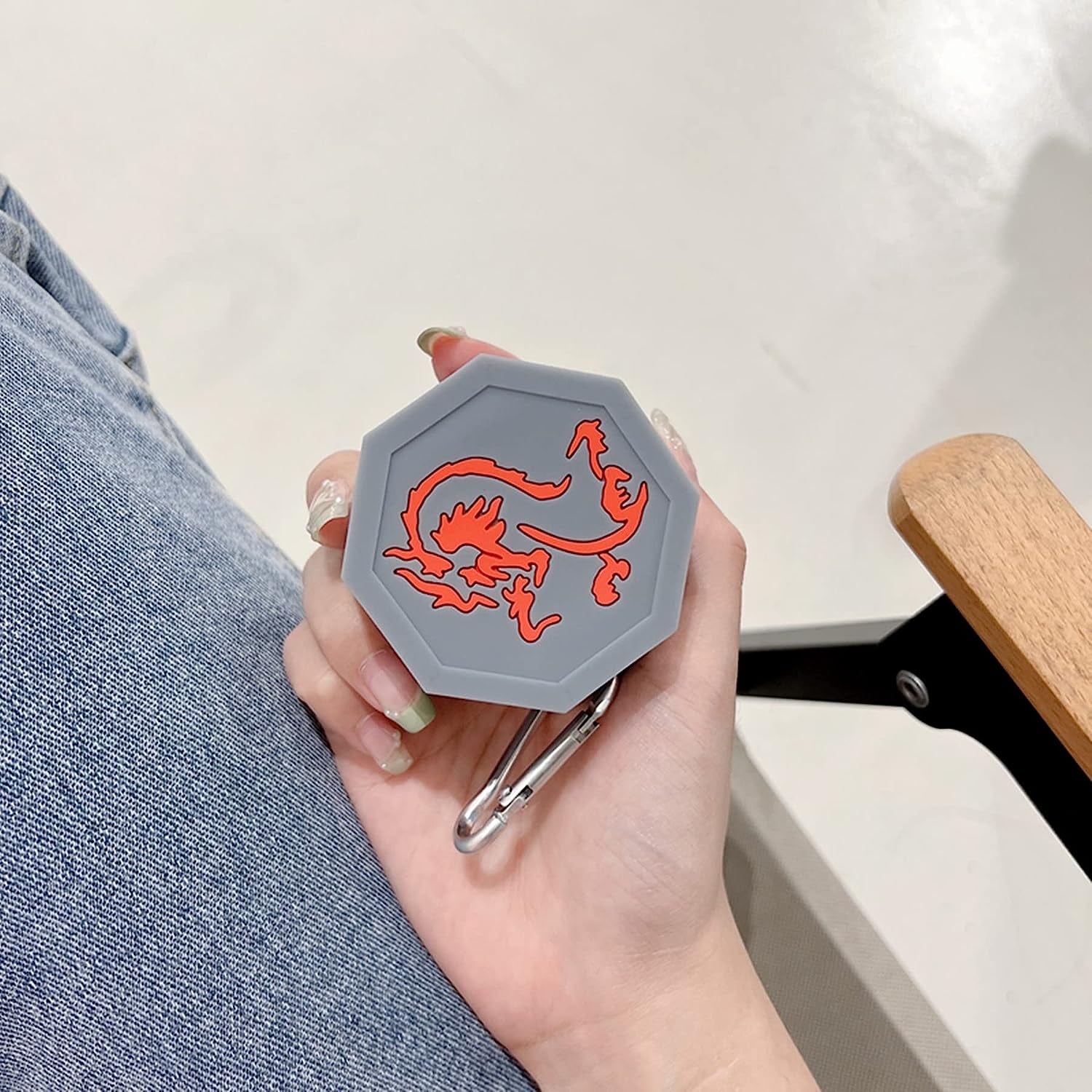 Compatible with Samsung Galaxy Buds Live/Galaxy Buds Pro/Galaxy Buds 2 Charging Box,3D Cartoon Cool Dragon Talisman Jackie Chan Adventures Silicone Earphone Case with Hook  AOLABOKY   