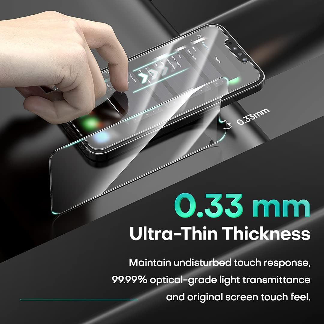 HATOSHI 3 Pack Tempered Glass Screen Protector for Iphone 13 with 3 Pack Camera Lens Protector, Easy Installation HD Clear Protective Glass Screen Film for Iphone 13 6.1-Inch [Work with Most Cases]  HATOSHI   