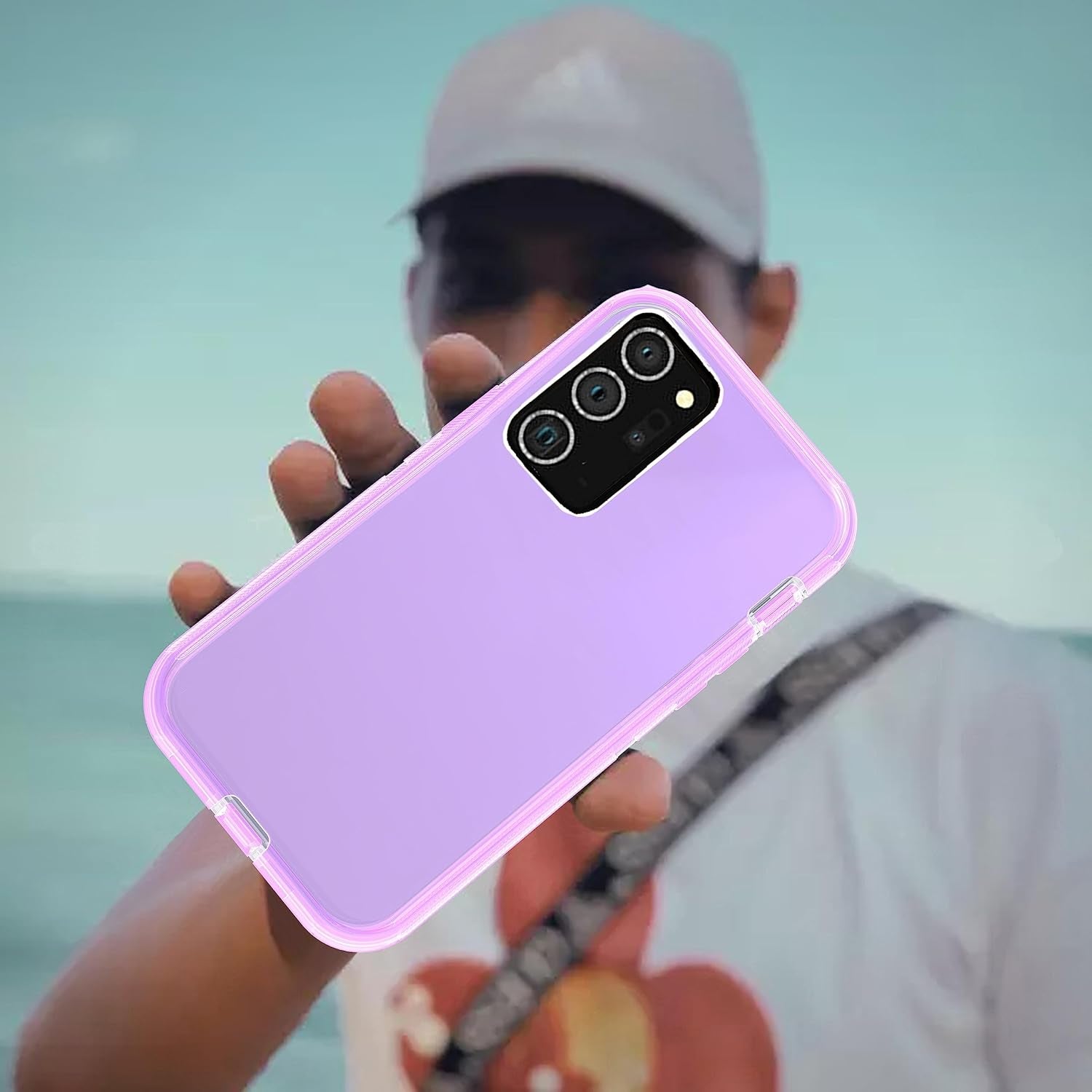 Asuwish Phone Case for Samsung Galaxy Note 20 Ultra 5G with Belt Clip Clear Holster Stand Hybrid Shockproof Protective Cell Cover Note20 plus Notes 20Ultra Note20+ U + 20+ Twenty Not S20 Clearpurple  Asuwish   