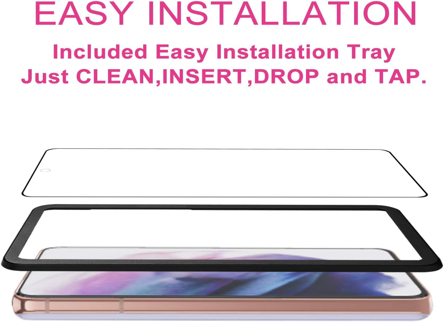 Iander 3 Pack Glass Screen Protector for Galaxy S21, 3 Pack Camera Lens Protector with Easy Installation Tray, Supports Fingerprint Sensor, HD Retina Clarity, Case Friendly  iAnder   