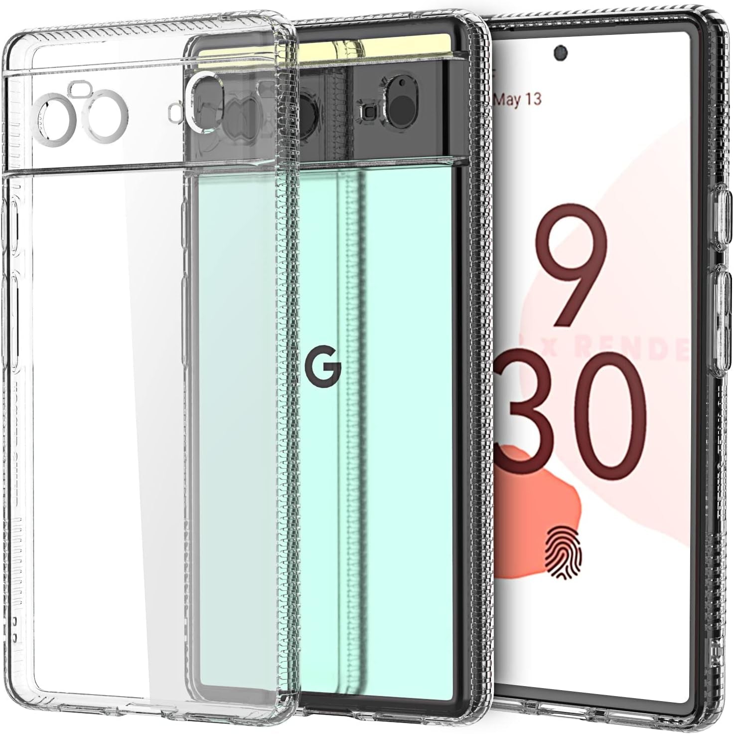 Aicase Compatible with Google Pixel 6 Case (2021) Kickstand with Car Magnetic Heavy Duty Military Grade Protection Shockproof Protective Cover for Google Pixel 6  AICase Clear  