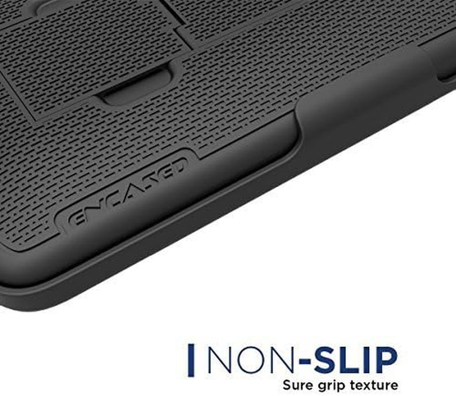 Encased Belt Clip Holster Case Compatible with LG V30 Thin Fit [Duraclip Series] Slim Grip Case & Belt Clip (Smooth Black)  Encased   