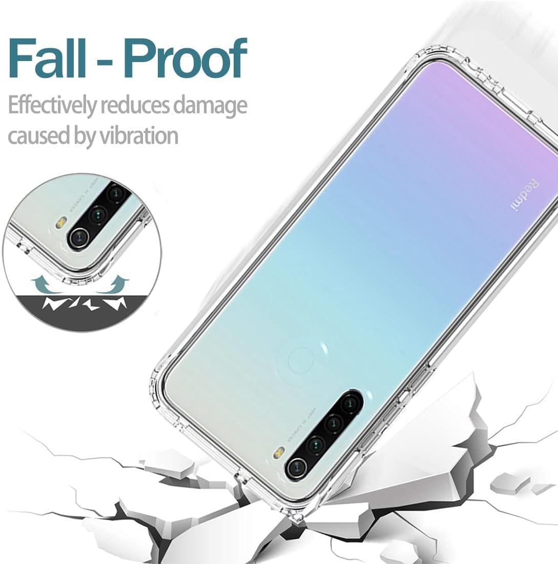 Zoeirc Case for Redmi Note 8 (2019/2021) M1908C3JH Case with Tempered Glass Screen Protector, Soft 360 Full Body Shockproof Hybrid Bumper Crystal Clear Case Cover for Xiaomi Redmi Note 8 (Clear)  Zoeirc   
