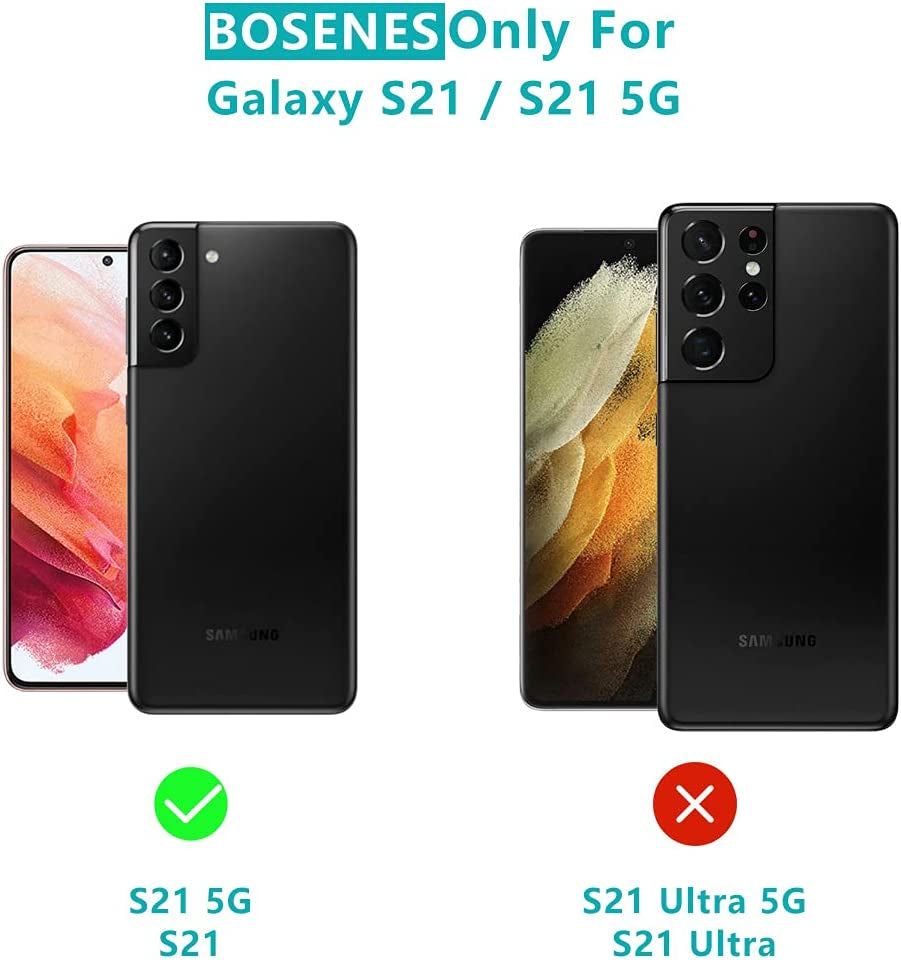 For Samsung Galaxy S21 Clear Phone Case, [Slim Thin] Galaxy S21 5G Case,Shockproof Soft Flexible TPU Rubber Silcone Phone Cover for Samsung S21 5G, 6.2 Inch (2021)  BOSENES   