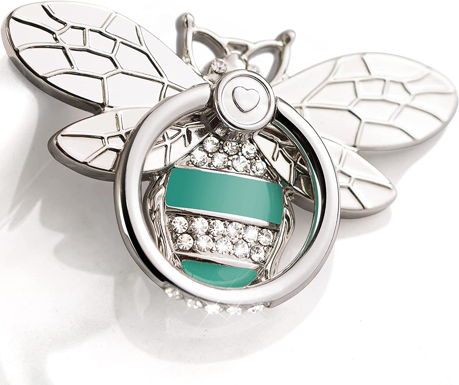 Phone Ring Holder with Crystal, Allengel Bee Phone Ring Grip Finger Kickstand, Gold Black  Allengel silver  