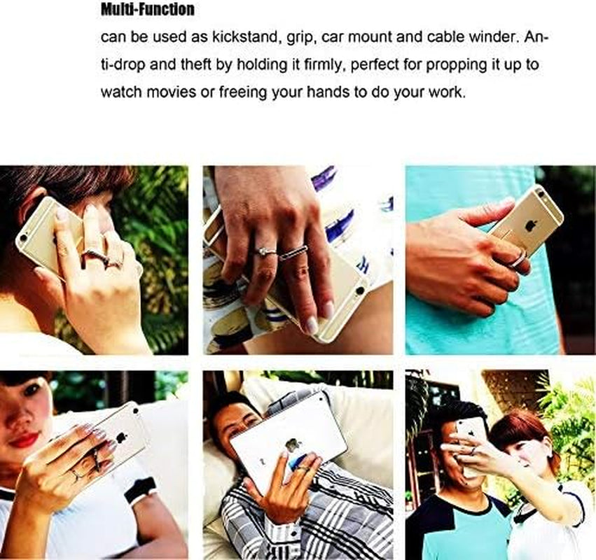 Finger Ring Stand, 360 Rotary Cell Phone Holder Finger Loop Grip Mount Universal Smartphone Kickstand,Ieugen Compatible with Iphone 14/Iphone 13/Galaxy S23/Galaxy S22/Galaxy  iEugen   