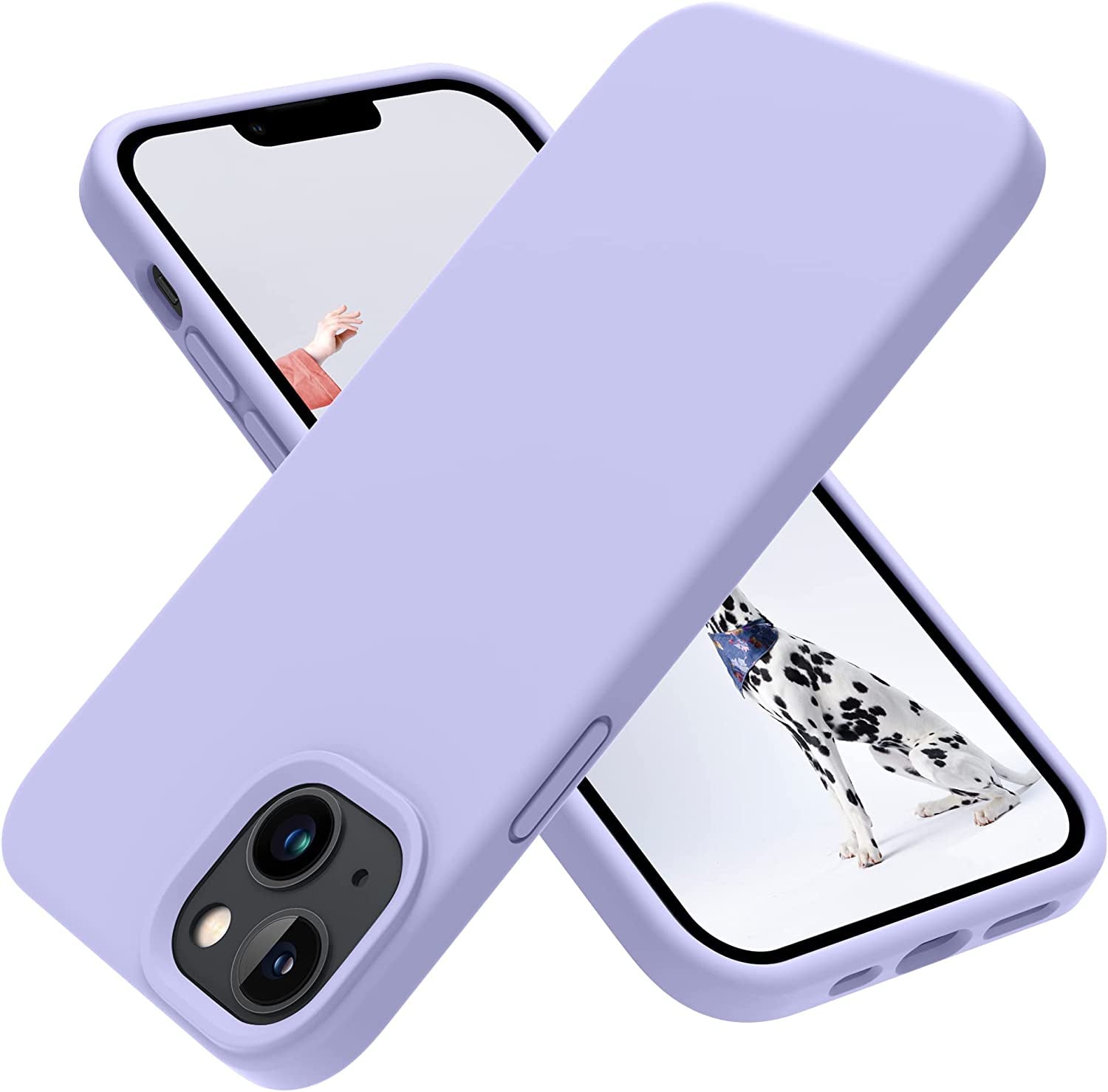 OTOFLY Designed for Iphone 14 Case, Silicone Shockproof Slim Thin Phone Case for Iphone 14 6.1 Inch (Emerald Green)  OTOFLY Direct Light Purple  
